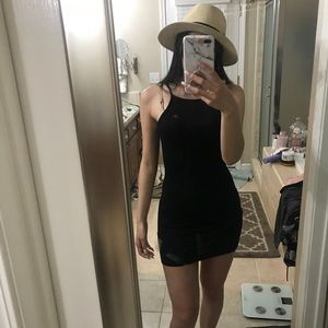 Black high neck dress